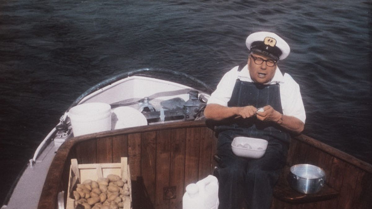 drei mann in einem boot