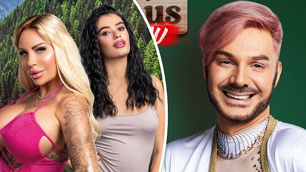 Forsthaus Rampensau: Sam Dylan, Gina-Lisa Lohfink, Elsa Latifaj - Foto: Joyn / Nadine Rull