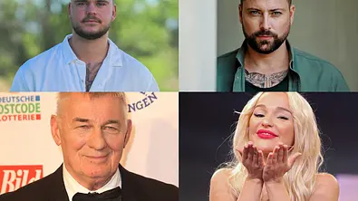 Dschungelcamp-Kandidaten 2024: Heinz Hoenig Nico, Legat, Emmy Russ, Felix von Jascheroff - Foto: RTL / Pascal Bünning / Imago / APress / Getty Images / Andreas Rentz