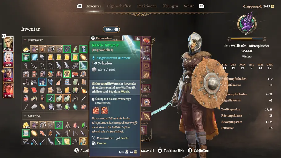 Baldur's Gate 3 Menü