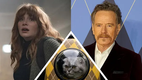 Bryce Dallas Howard und Bryan Cranston nehmen Fans die Sorge um Argylle-Katze Chip/Archie - Foto: Universal Pictures und Imago/ZUMA-Wire