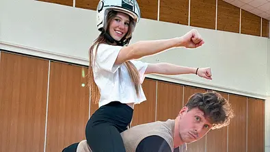 Lets Dance 2024: Valentin Lusin vor Ann-Kathrin Bendixen alias Affe auf Bike gewarnt - Foto: Instagram.com/valentinlusin/