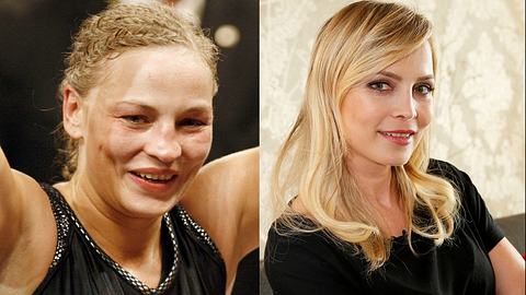 Regina Halmich damals und heute: Karriere, OPs und Kämpfe gegen Stefan Raab - Foto: ZDF und Marianne Müller und   2015 Getty Images / Dominik Bindl / Getty Images Europe