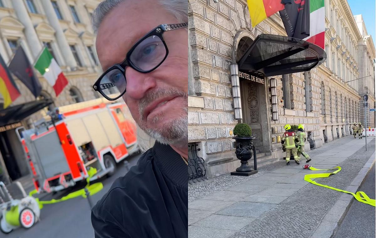 Video von Robert Geiss vor dem Hotel mit Feuerwehr