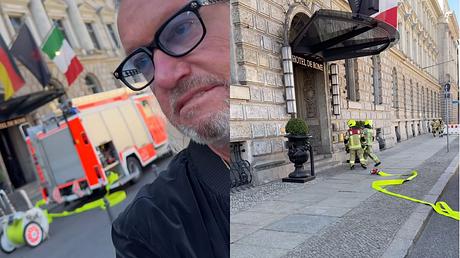 Video von Robert Geiss vor dem Hotel mit Feuerwehr - Foto: instagram.com/ robertgeiss_1964