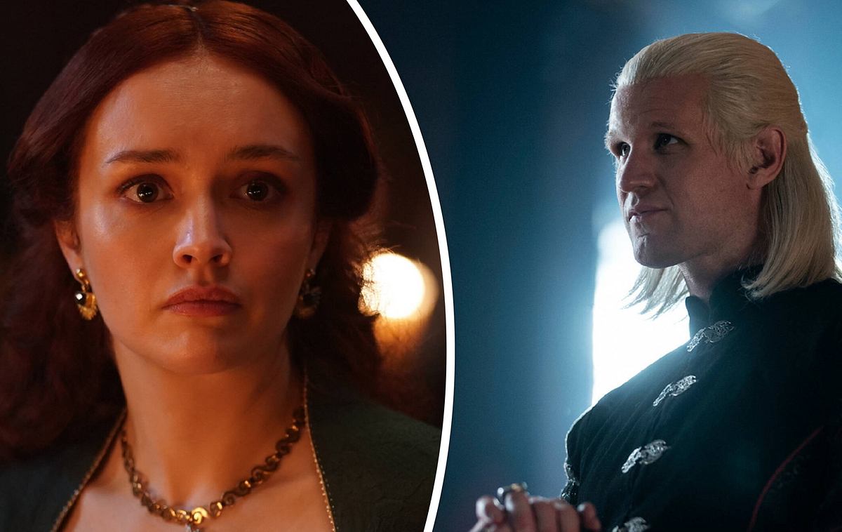 Olivia Cooke als Alicent Hightower und  Matt Smith als Prince Daemon Targaryen in House of the Dragon