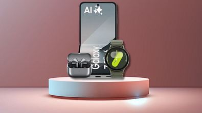 Samsung Galaxy Z Flip 6 + Galaxy Watch 7 in Grün + Buds 3 Pro in Silber - Foto: TVM/PR