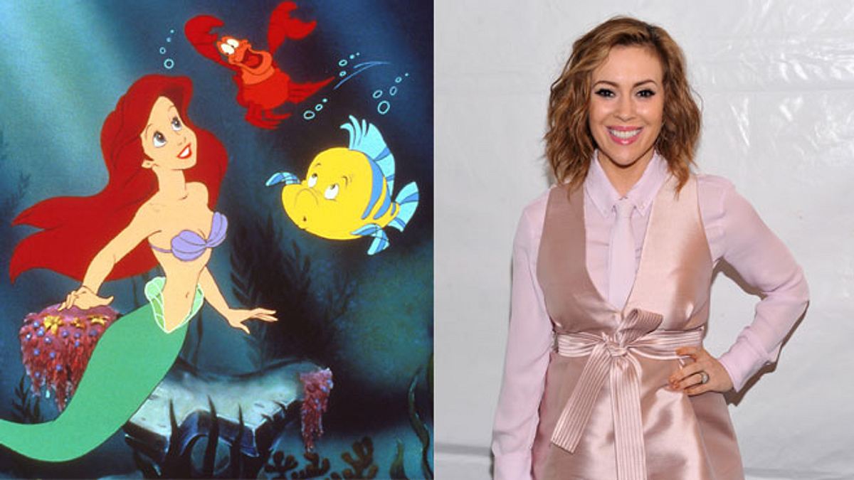 Für Arielle die Meerjungfrau wurde das Gesicht von Schauspielerin Alyssa Milano als Vorlage genommen.