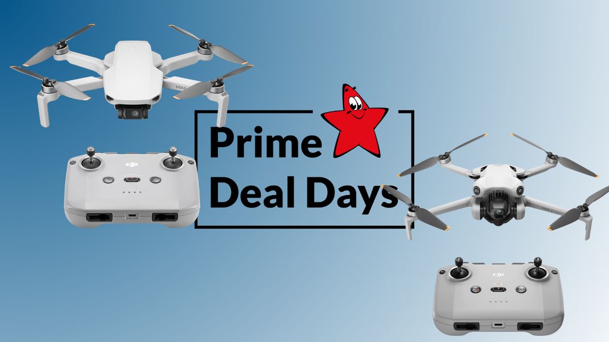DJI Drohnen neben dem TV Movie Schriftzug Prime Deal Days