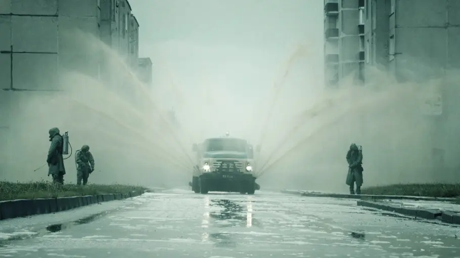 2019 wurde „Chernobyl“ als Meisterwerk gefeiert – und daran hat sich bis heute nichts geändert. Reinigungsarbeiten in Tschernobyl in der Serie „Chernobyl“.