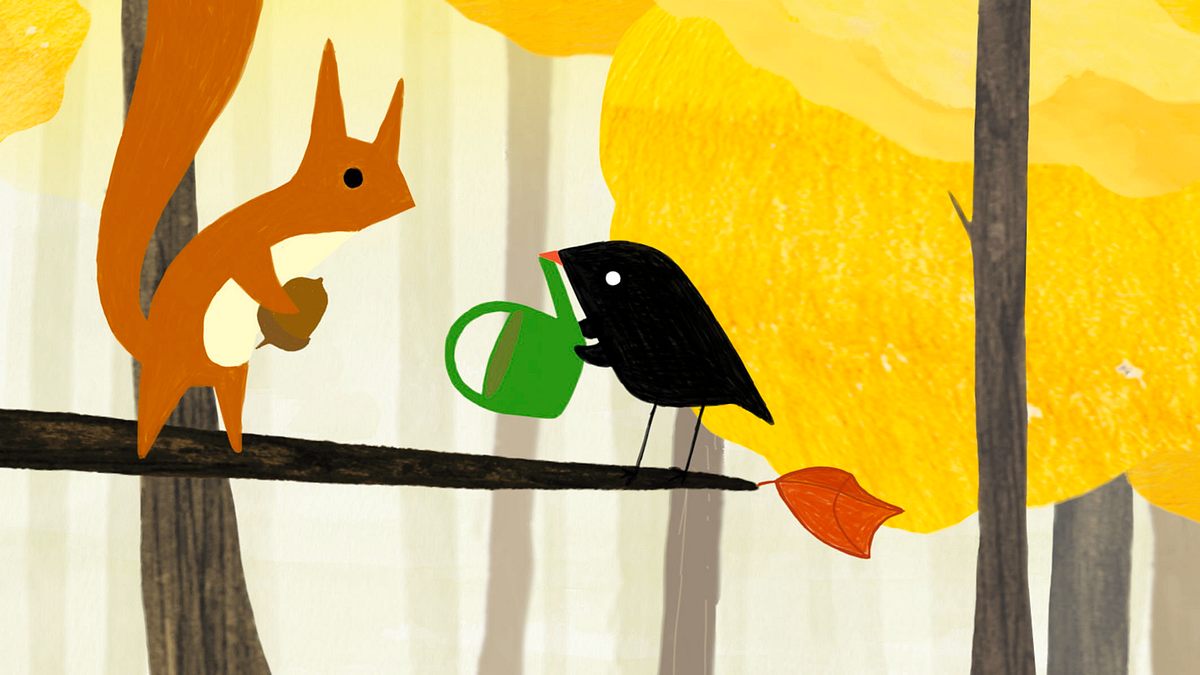 der kleine vogel und das eichhörnchen