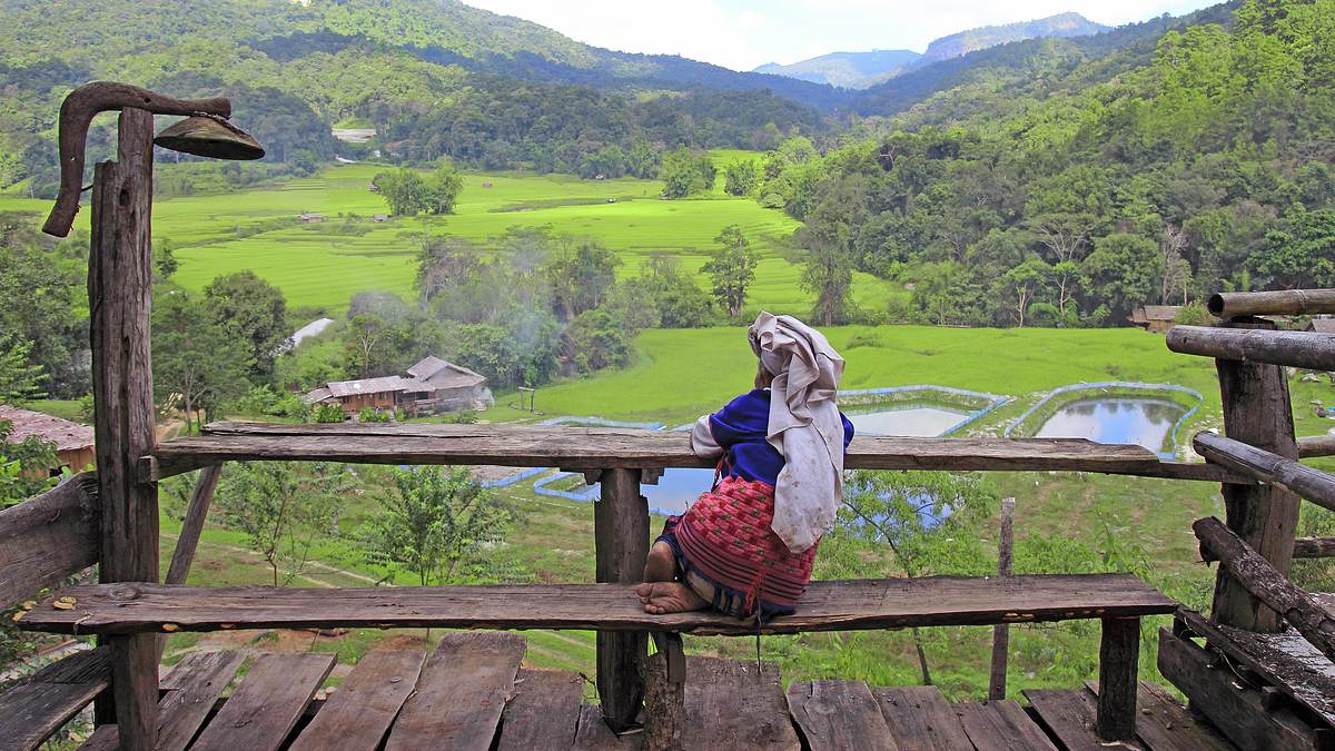 in thailands norden - kampfkäfer, riesenschaukeln und bergvölker