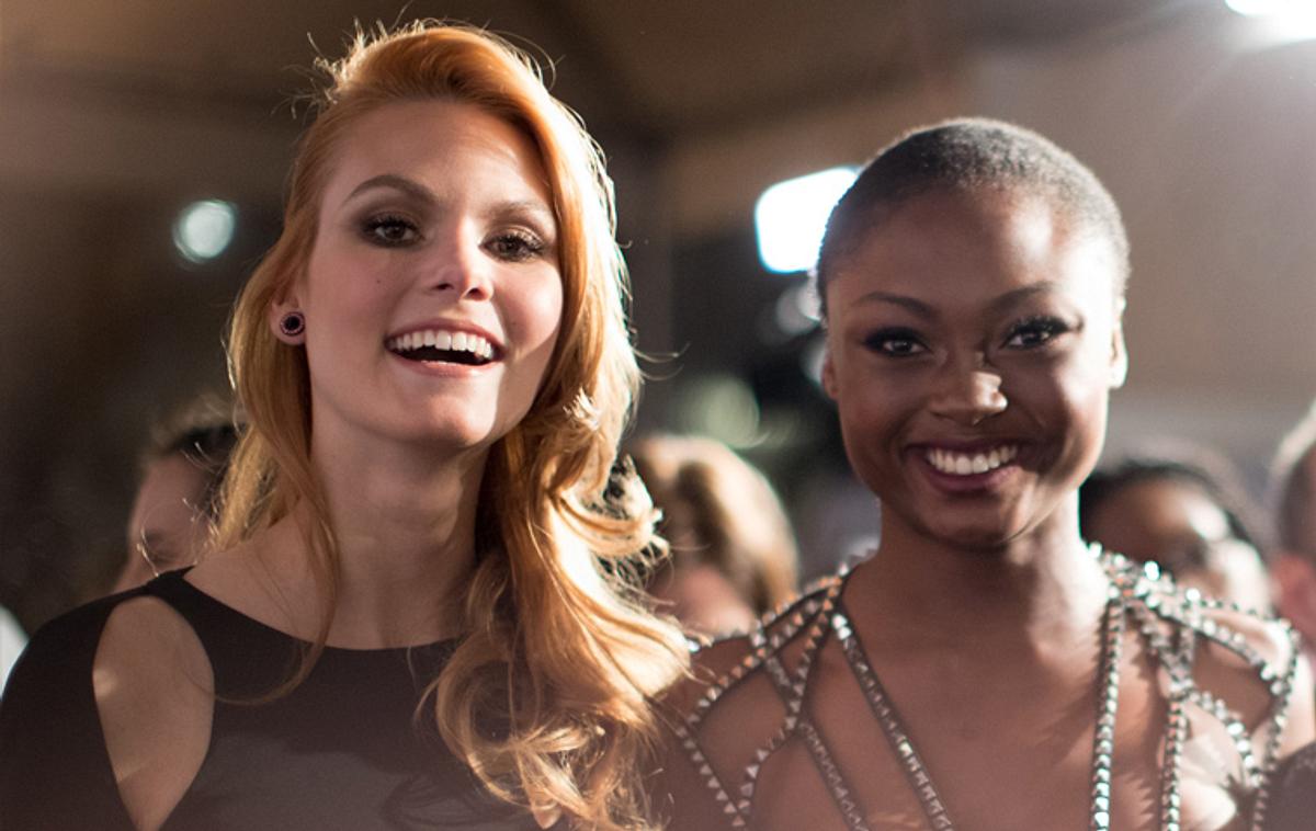 GNTM Kandidatinnen Leticia Wala-Ntuba und Lynn Petertonkoker auf der amfAR-Gala in New York