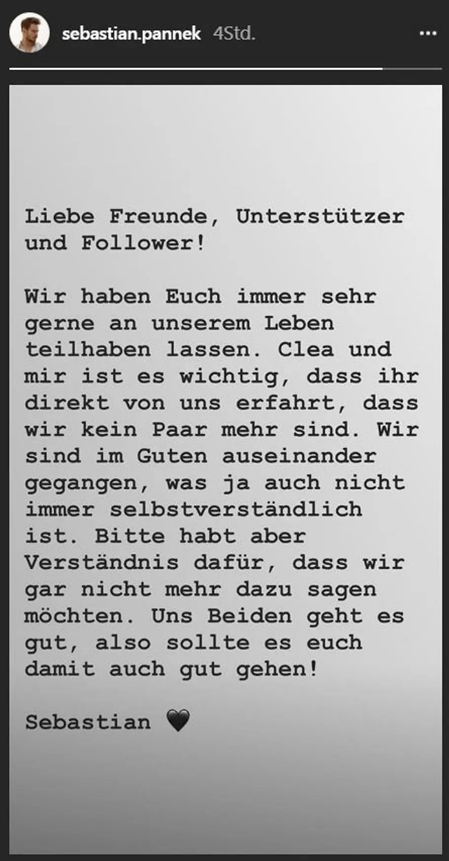 Sebastian Pannek: Trennung