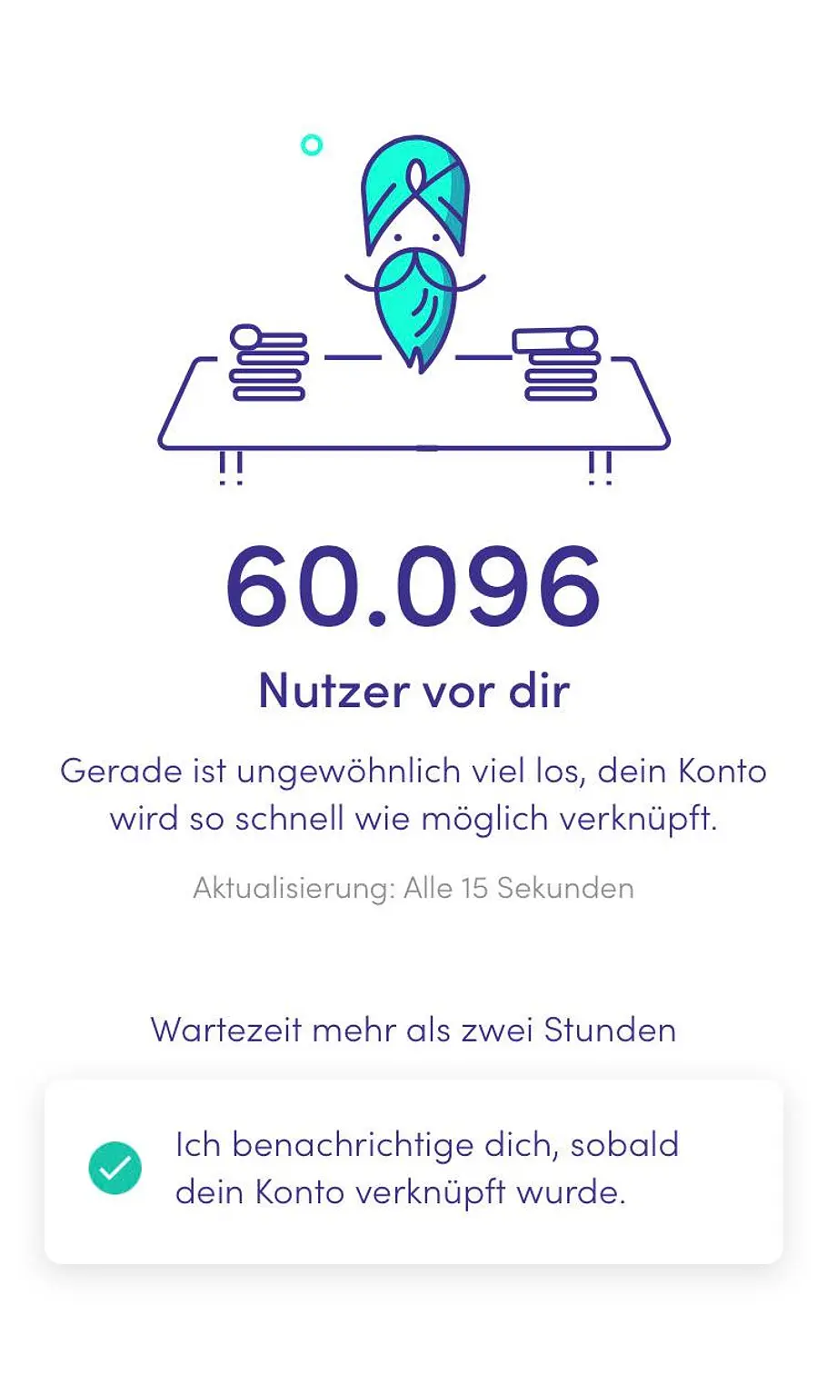 Screenshot der App um 23:30