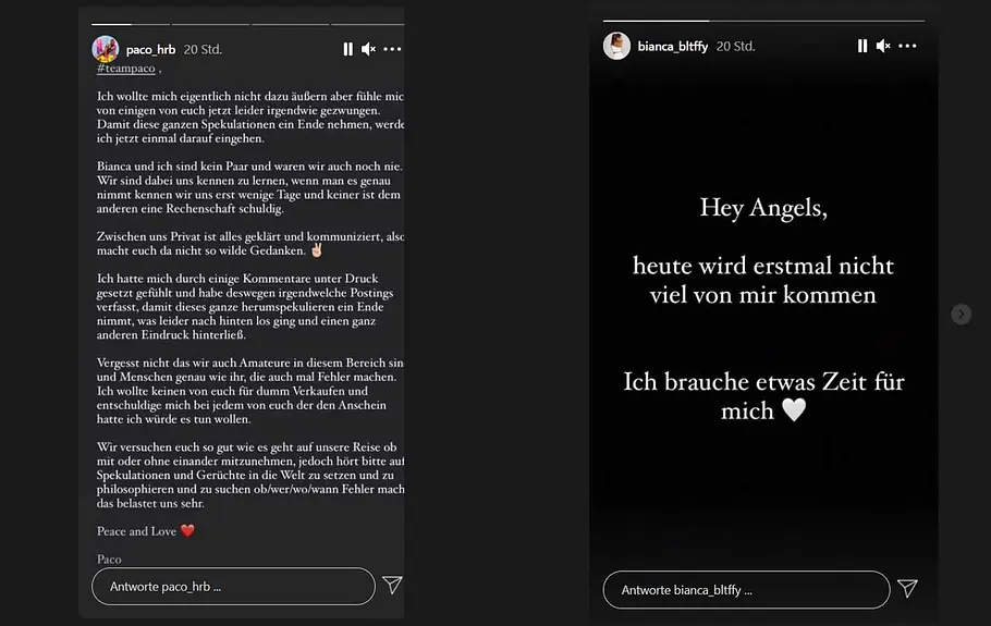 Love Island-Paco & Bianca unter Druck
