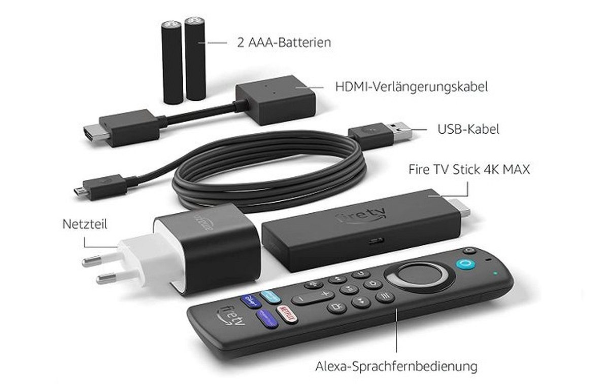 Der Lieferumfang des neuen Amazon Fire TV Stick 4K Max
