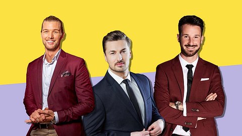 „Prince Charming“: Die 4. Staffel ist bestätigt! - Foto: RTL/TVNOW Malte Krudewig (links), Stefan Gregorius (mitte), Arya Shirazi (rechts)