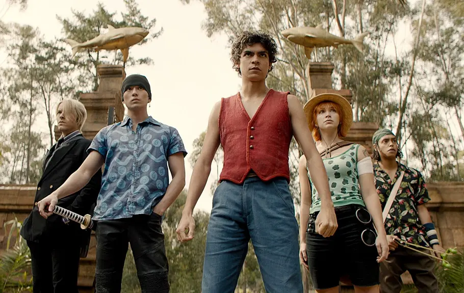 Strohhut-Bande ausOne Piece Die Strohhut-Piratenbande aus der Netflix Live-Action-Adaption zu One Piece.