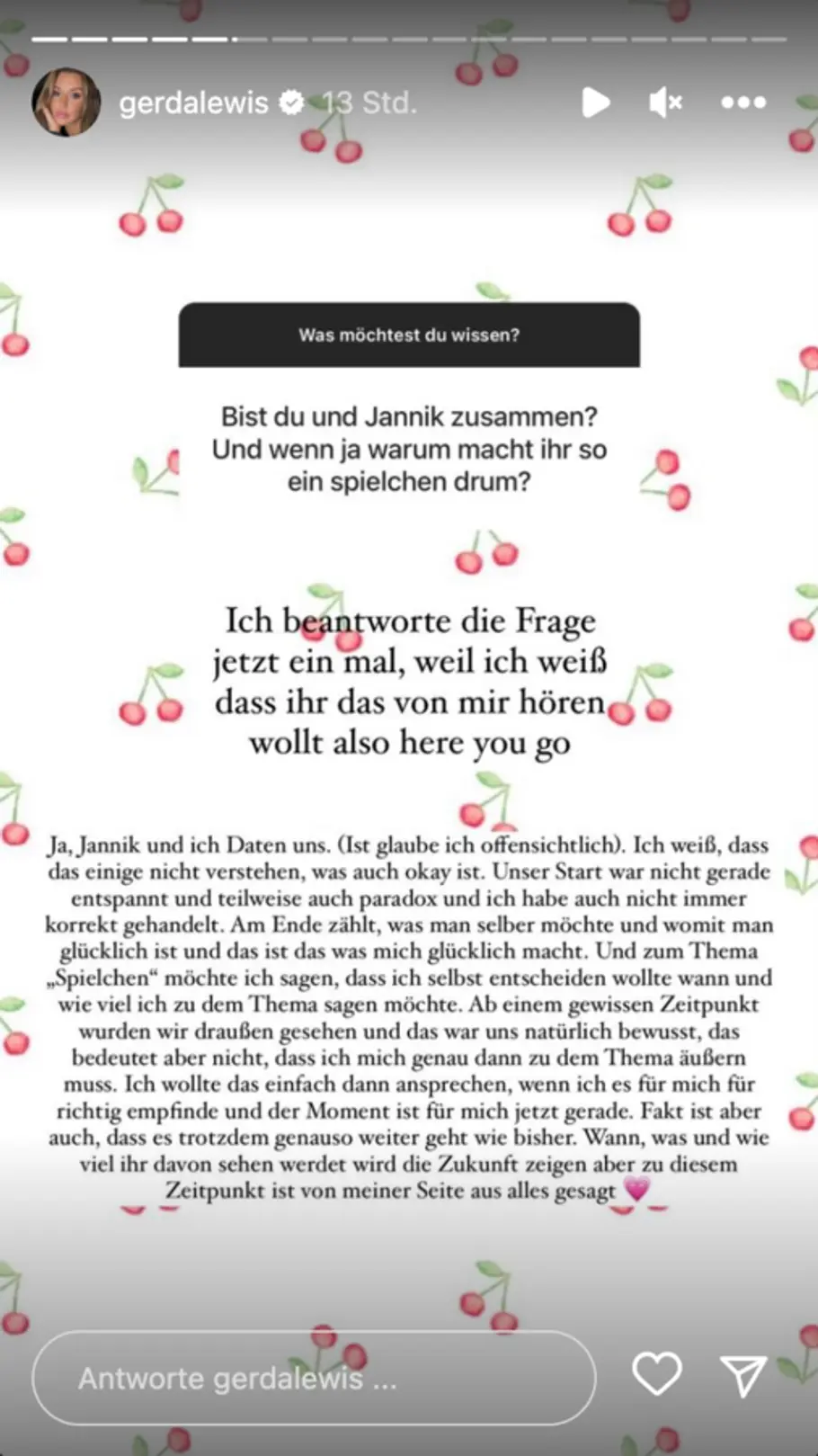 Statement Gerda Lewis zu Jannik Kontalis