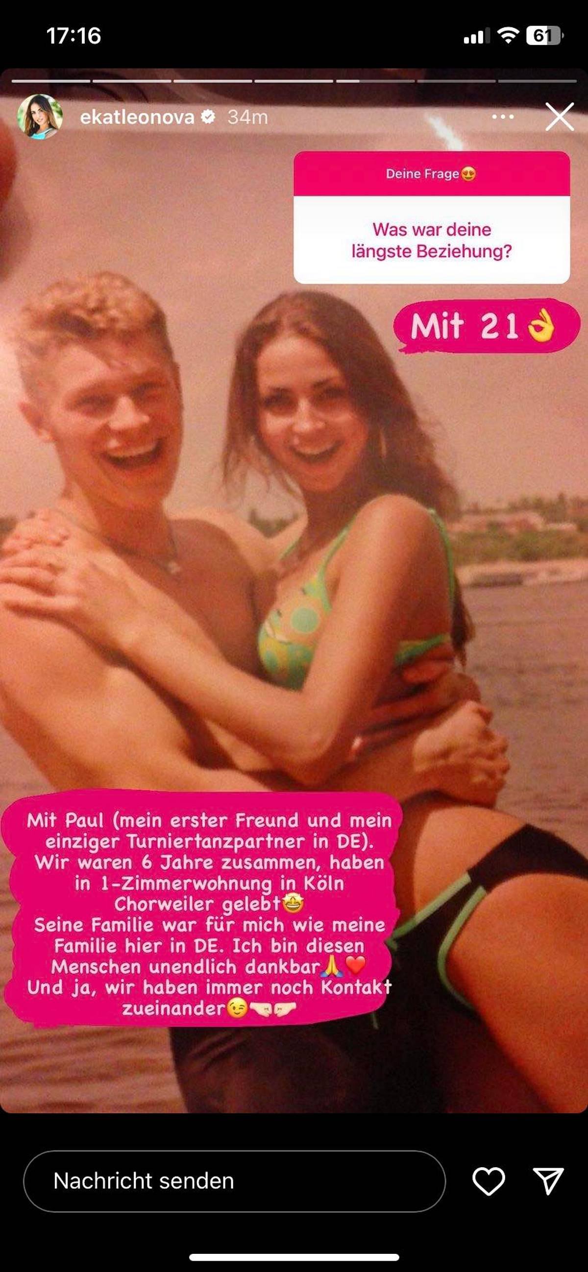 Ekaterina zeigt ihren Ex.
