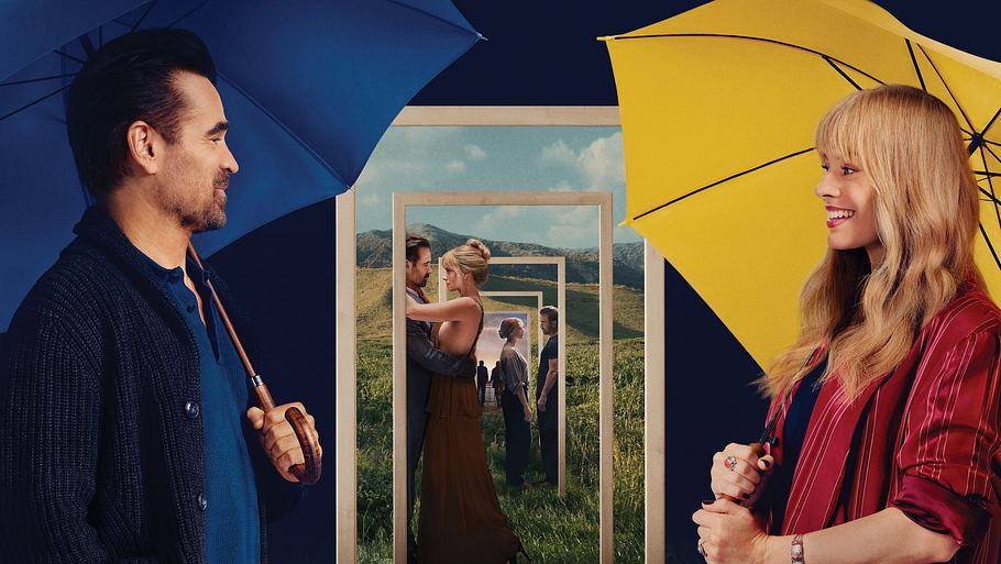 Das Filmposter zu „A Big Bold Beautiful Journey“ zeigt Colin Farrell und Margot Robbie.