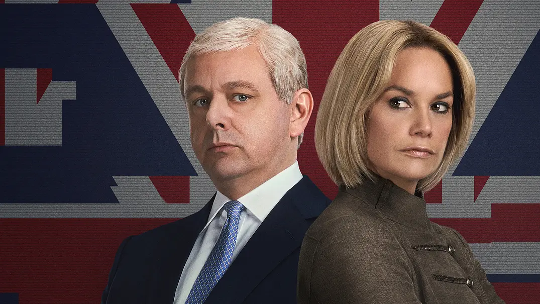 BBC-Journalistin Emily Maitlis (Ruth Wilson) befragt Prinz Andrew (Michael Sheen) im November 2019 in einem Gespräch, das später weltweit für Aufsehen sorgt. - Foto: ZDF