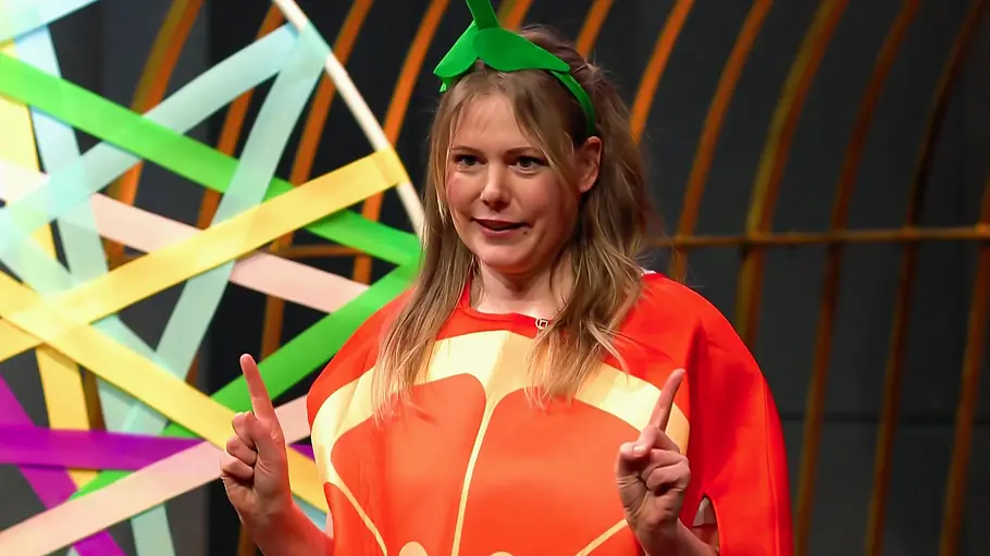 Alena Leeb glaubt an ihr Produkt, das überzeugt die Löwen mehr als das Eis selbst. Gründerin Alena Leeb bei ihrem Pitch.