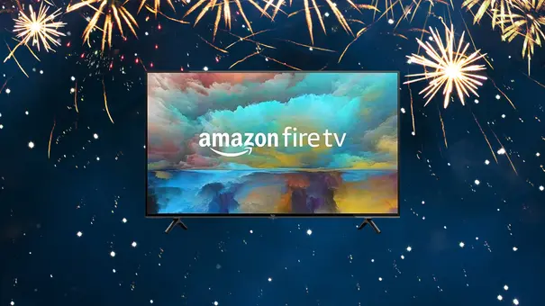 Amazon Fire TV vor Hintergrund mit Feuerwerk - Foto: TV Movie / PR
