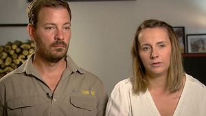 Anna und Gerald Heiser mit einem ernsten Gesichtsausdruck - Foto: RTL