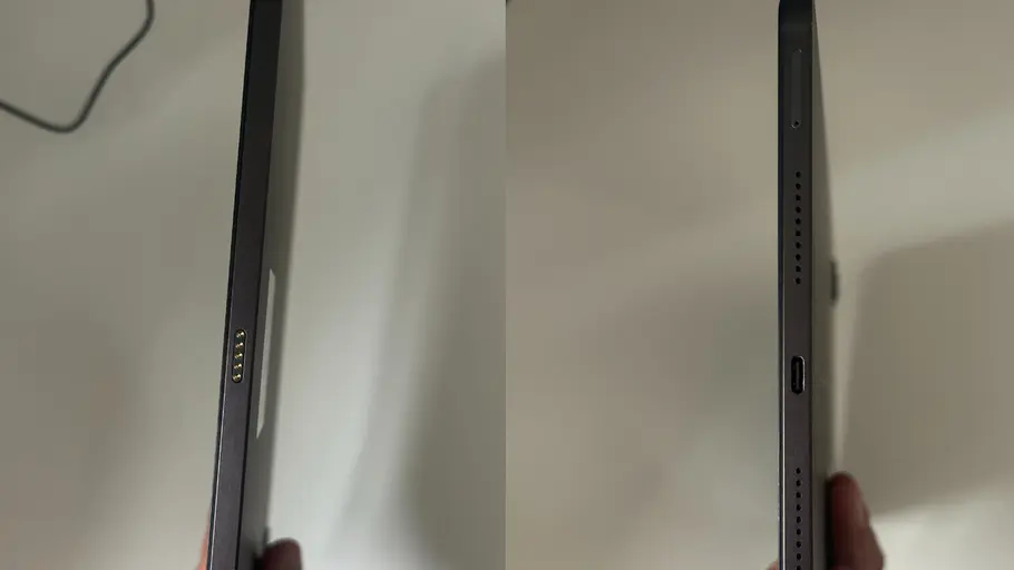 Ein Tablet ist in der Seitenansicht zu sehen.
