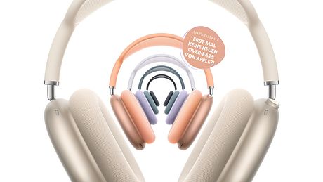 Wann kommt Gen 2? Auf dem Bild sind mehrer AirPods Max-Modelle in verschiedenen Farben zu sehen, hintereinander aufgereiht bilden sie einen Tunnel. - Foto: © 2025 Apple Inc.