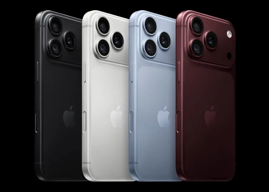 apple-iphone-18-pro-color-lineup-260909-bigjpglarge iPhone 18 Pro in den vier neuen Farben Schwarz, Silber, Glacier und Burgunder.