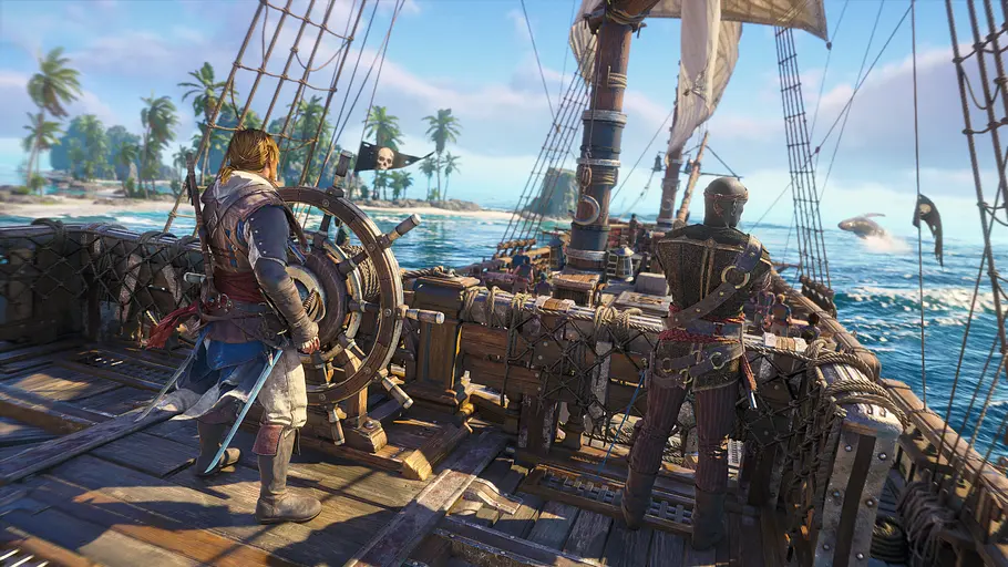 Edward Kenway segelt in die Ferne Edward Kenway segelt in die Ferne auf Piratenschiff in Black Flag Resynced