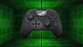 ASUS ROG Raikiri II Pro PC Controller vor dunkelgrünem Hintergrund - Foto: TV Movie / Canva ASUS ROG Raikiri II Pro PC Controller vor dunkelgrünem Hintergrund - Foto: TV Movie / Canva