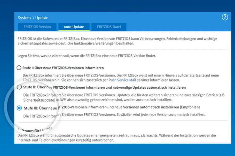 Auto-Update Fritzbox Auto-Update Fritzbox alle drei Optionen im Detail
