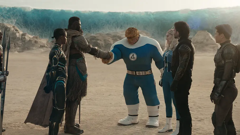 Avengers: Doomsday Die Fantastic Four kommen mit der Bevölkerung Wakandas zusammen.