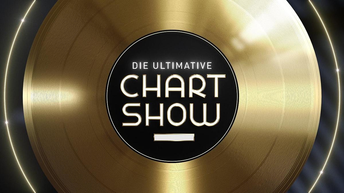 Das Logo von Die uktimative Chart-Show auf RTL zeigt eine goldene Schallplatte und den Schriftzug