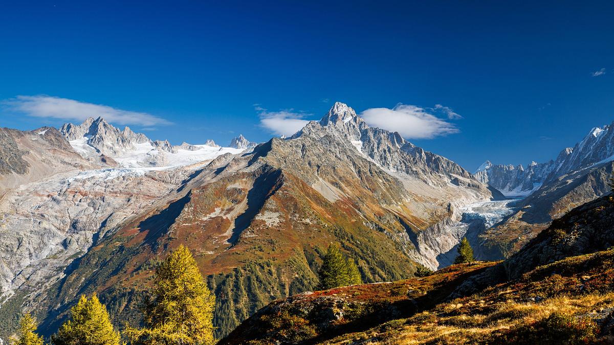 französische alpen von oben