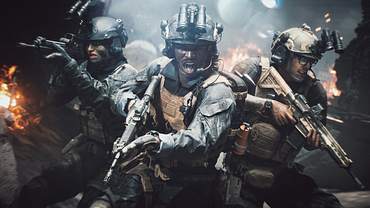 Dagger 13, der Battlefield 6 Squad, steht herorisch zusammen mit Waffen im Anschlag - Foto: EA / DICE