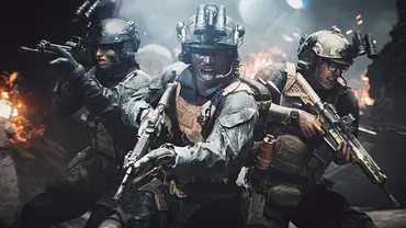 Dagger 13, der Battlefield 6 Squad, steht herorisch zusammen mit Waffen im Anschlag - Foto: EA / DICE
