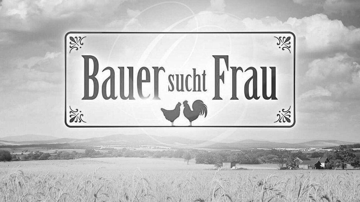 Bauer sucht Frau Logo in schwarz-weiß