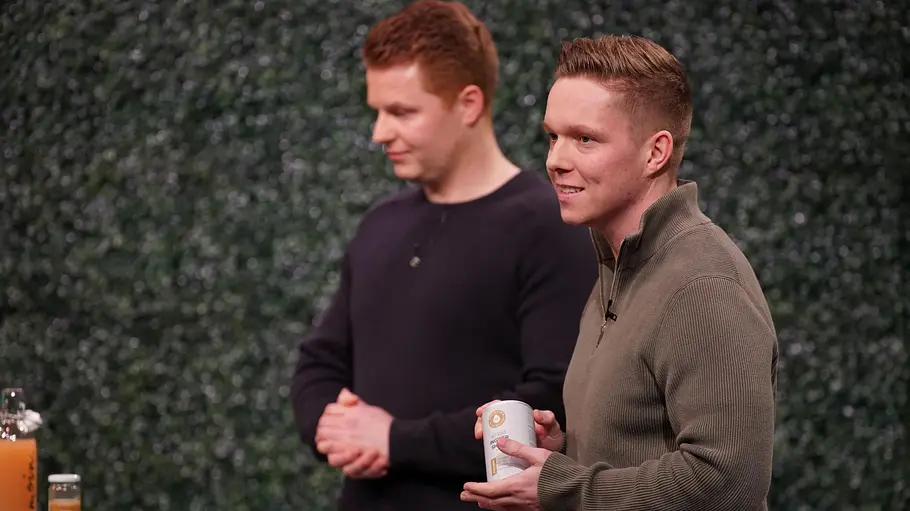 Bei diesem Pitch wurden alle Löwen hellhörig. Lukas Jordan (l.) und Till Soll beim Pitch.