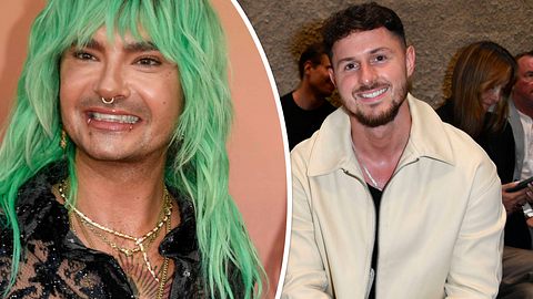 Collage: Bill Kaulitz mit grünen Haaren, Jannik Kontalis lächelt in die Kamera. - Foto:  IMAGO / BREUEL-BILD/ Future Image