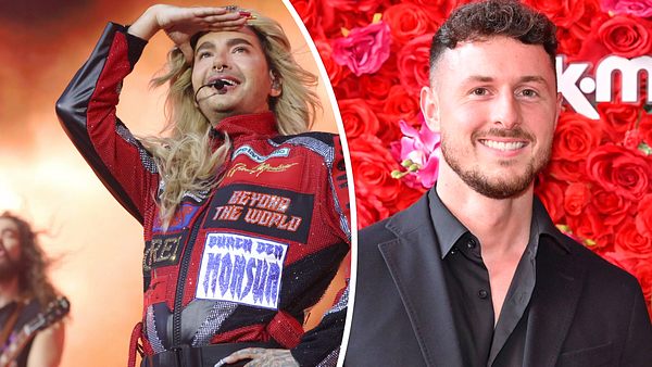 Collage: Bill Kaulitz auf der Bühne, Jannik Kontalis lächelend auf einem Event. - Foto: IMAGO / Berlinfoto/ Future Image