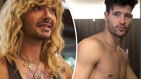 Links: Bill Kaulitz, rechts: Ex-Freund Marc Eggers oberkörperfrei - Foto: Norman Keutgen / ZDF und MG RTL D / Claudius Pflug