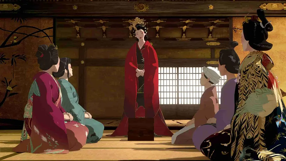 Charaktere in Anime-Serie „Blue Eye Samurai“.