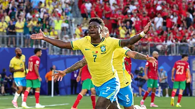 Vinicius Jr. jubelt über ein Tor von Brasilien bei der WM 2026 - Foto: IMAGO / ZUMA Press Wire