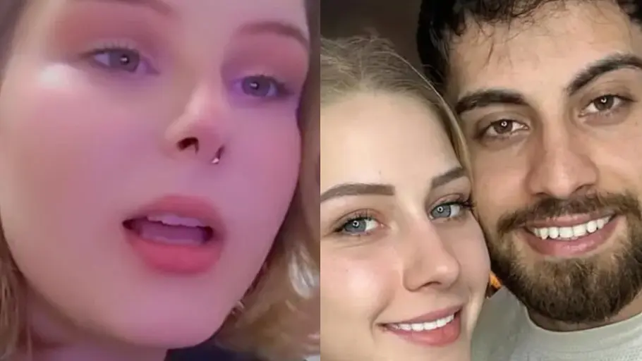 Collage: Links Calantha Wollny spricht in die Kamera, rechts lächeln Loredana und Servet. 