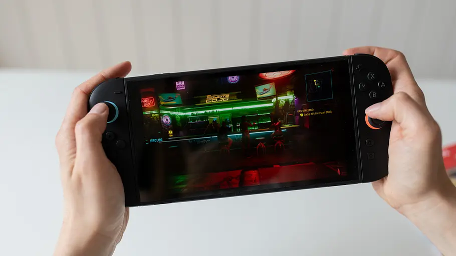 Cyberpunk 2077 im Handheld-Modus auf der Nintendo Switch 2